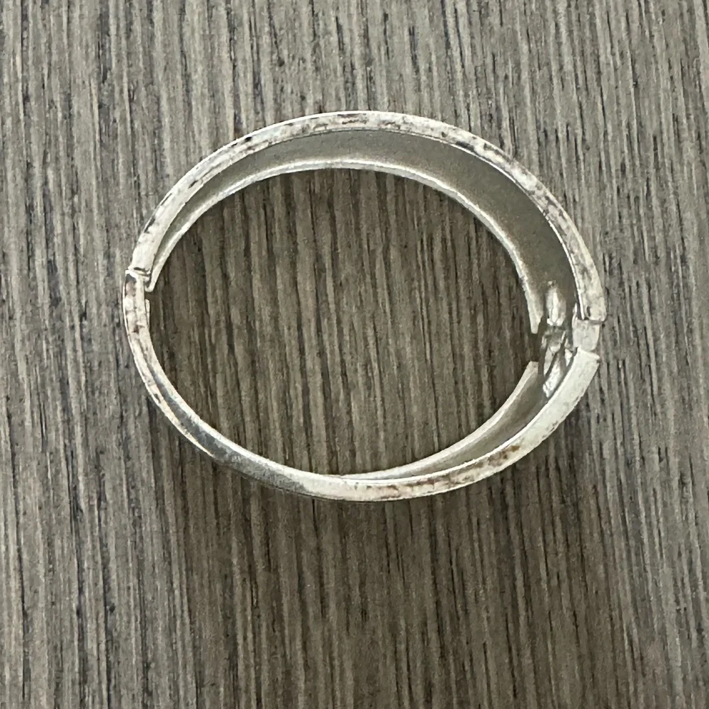 Initial A Cuff Bracelet Silver Black Monogram